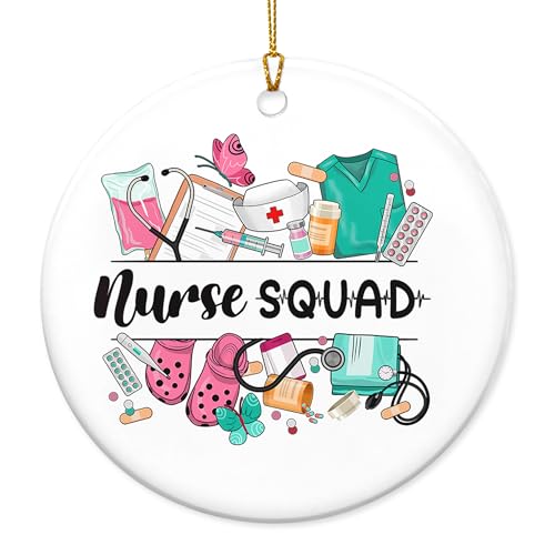 GEEMBI Verpleegsterscadeaus voor vrouwen, 2024 kerstornamenten - Kerstmis, bedankje, waarderingsgeschenken voor verpleegkundigen, geschenken voor pensioen verpleegkundigen, cadeau-ideeën voor