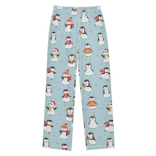 ZZXXB Cool Penguin Boys Long Pants Soft Trousers Elastic Waist Kids Lounge Bottoms with Pockets S-XL