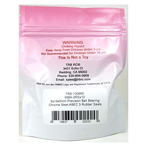 Trb Rc (10) 6X16X5Mm Ball Bearings Abec 3 Rubber Seals 696A-2Rs #TOP3