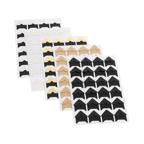 Beatifufu Vintage Style Photo Corners Stickers 5 Sheets Self Adhesive Scrapbooking Supplies Photo Frame Fixed Stickers for Albums