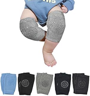 IUMÉ Baby Knee Pads for Crawling , 5 Pairs Unisex Baby Crawling Pads Anti-Slip Baby Protect Knee Pads for Crawling