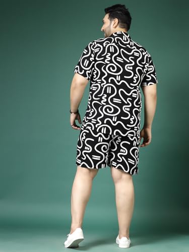 Image of Rigo Printed Co-Ord Set for Men's | Casual Shirt & Shorts Night Suit Set | Lounge-wear Nightdress Pajama Set for Men's | Night Wear, Beach Wear, Vacation Wear Outfit