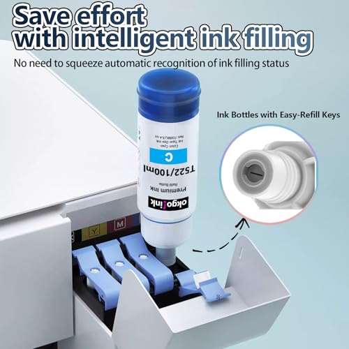 Image of 522 Ink Refill Bottles High Capacity T522 ET-2800 ET-4800 ET-2750 ET-2803 Compatible Replacement for epson 522 Ink for ET-2720 ET-2840 ET-4700 ET4800 ET-4810 3850 2760 2850 Ink (6 Pack) Black Color