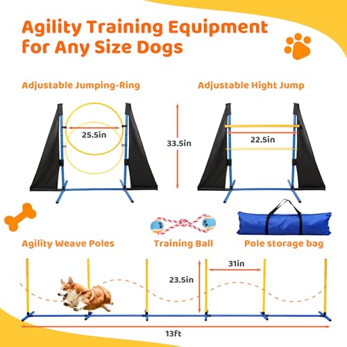 image for POPMOON Agility Training Equipment for Dogs,Dog Agility Equipment for 