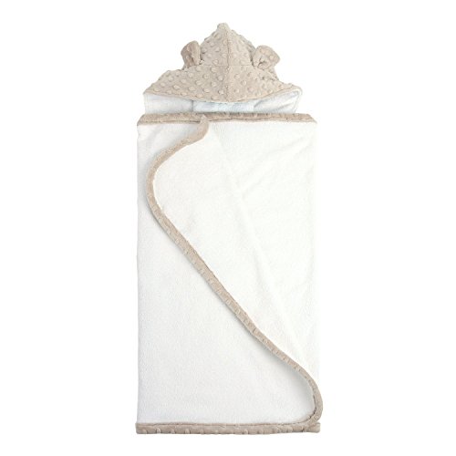 My Blankee Minky Dot Hooded Terry Towel, Tan, 26" x 42"