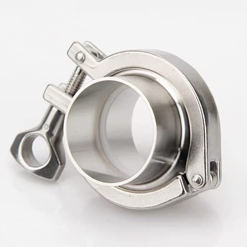 Asuiu One Color Sus Sanitary Flange Pipe Weld Ferrule Kit With Tri Clamp And Gasket(51Mmx64mm)