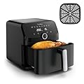 Moulinex Easy Fry Mega, Friggitrice ad Aria Versatile 7,5L/2kg per 8 Persone, 1700-2020W, Capacità Extra-Large, 9 Programmi di Cottura, Esperienza Personalizzata con My Moulinex, Colore Nero, EZ8558