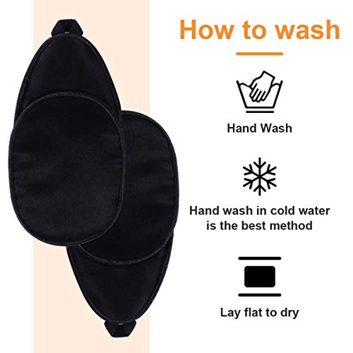 Image of eZAKKA Eye Patches for Adults, Eye Patch for Glasses Silk Patch for Lazy Eye Amblyopia Strabismus and After Surgery (Black+Black)