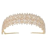 Blumenkranz Haare Tiaras und Kronen-Charm, modischer Damen-Haarschmuck, Braut- Hochzeitsaccessoires, kubischer Zirkon, Partygeschenke(Gold)