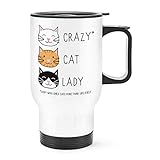 Gift Base Crazy Cat Lady Voyage Tasse avec Poignée
