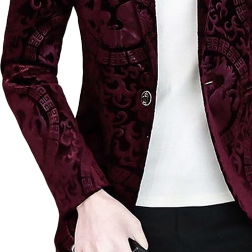 Men's Slim Fit Fashion Blazers Business Casual Printed Suit Jacket Wedding Party Smart Sport Coat4