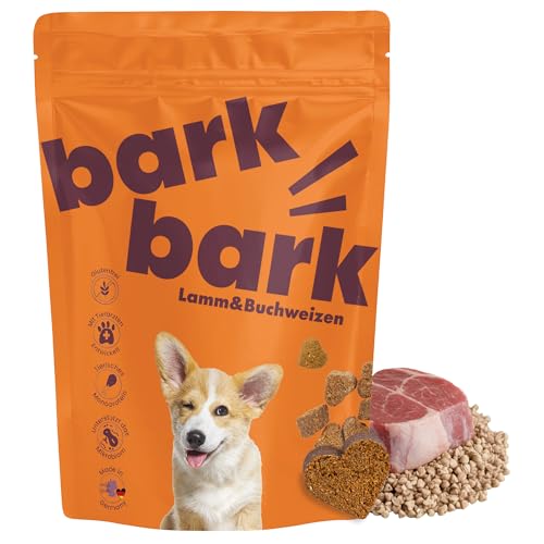 BarkBark Lamm & Buchweizen - Premium Hundeleckerli - Monoprotein 72% Lamm - Glutenfrei & Zuckerfrei - ideal für Allergiker Hunde - zur täglichen Ergänzung als Snack - natürlich Getreidefrei - 150g