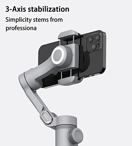 Qmint Smart X estabilizador de gimbal de 3 eixos para smartphone, portátil e dobrável, interfaces de