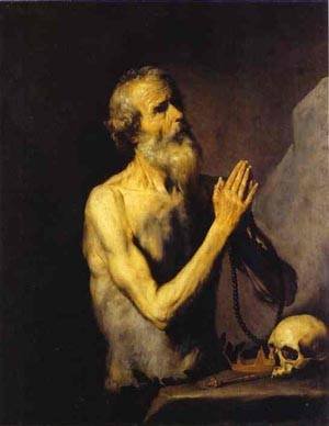 Peinture à l'huile Saint Onuphrius 1637 par Jusepe De Ribera 12x16 pouces