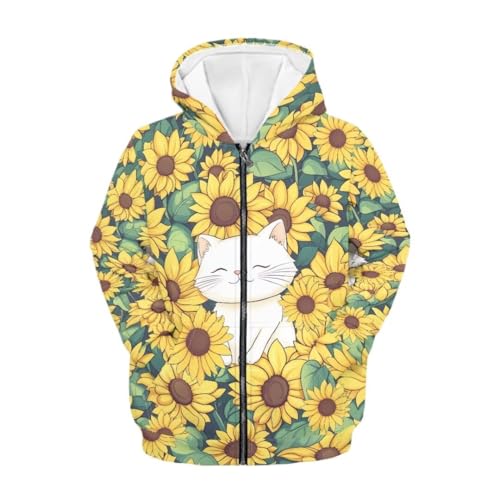 Sweatshirt Axolotl pour filles de 6-16 ans avec poche et zip