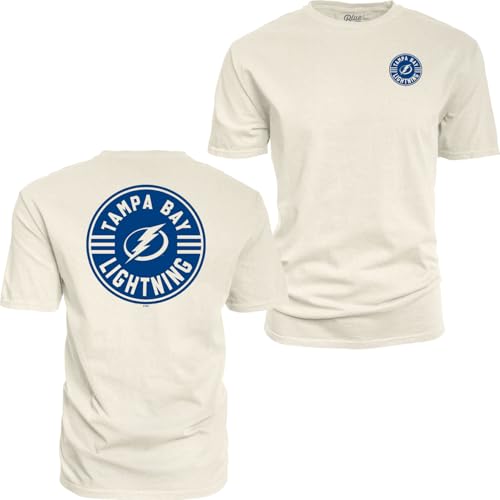 Tampa Bay Lightning NHL Officially Licensed T-Shirt Ringspun Front/Back Ivory Puck Large