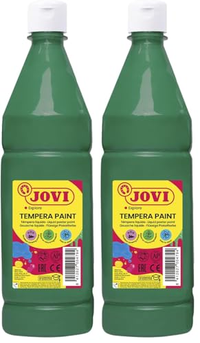 Jovi Tempera liquida escolar 1000 ml verde oscuro (Paquete de 2)