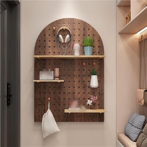 Panneau perforé mural arche en bois marron 40x60 cm pour salon