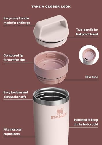 Image of STANLEY Cafe To Go Travel Mug 16 oz | Leakproof Two-Part Drink Through Lid | Tumbler Cup for Coffee, Tea and Drinks | Insulated Stainless Steel Coffee Mug | BPA-Free | Toast