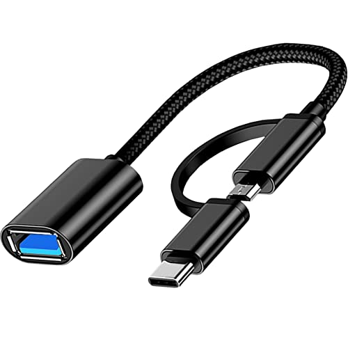 SELIACR Adaptador USB C/Micro a USB 3.0, Convertidor USB C a USB, Cable Adaptador Micro a USB OTG Compatible con Samsung Galaxy Android Google Huawei PC iMac