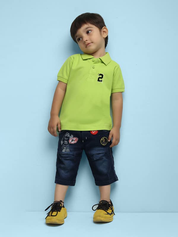 Nusyl Number Two Printed Lime Green Infants Polo T-Shirt - NUICPTH0173 - Image 3 thumbnail