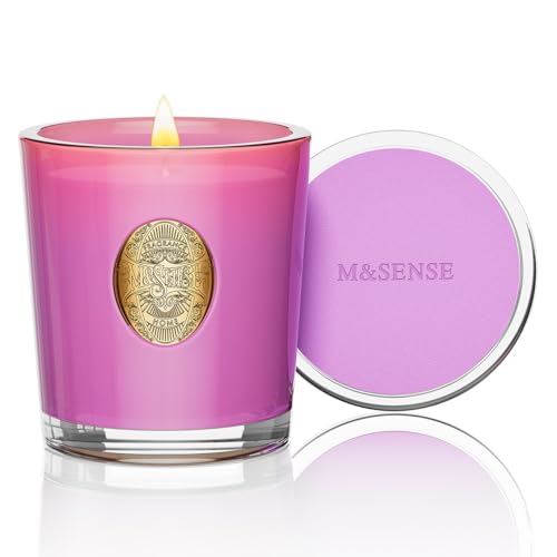 Image of M&SENSE 290g Soy Scented Candles Lavender Chamomile - 55 Hours Long Burning, Natural Non-Toxic Glass Jar Candle, Aromatherapy for Relaxing, Luxury Birthday/Mother's Day Gifts for Women