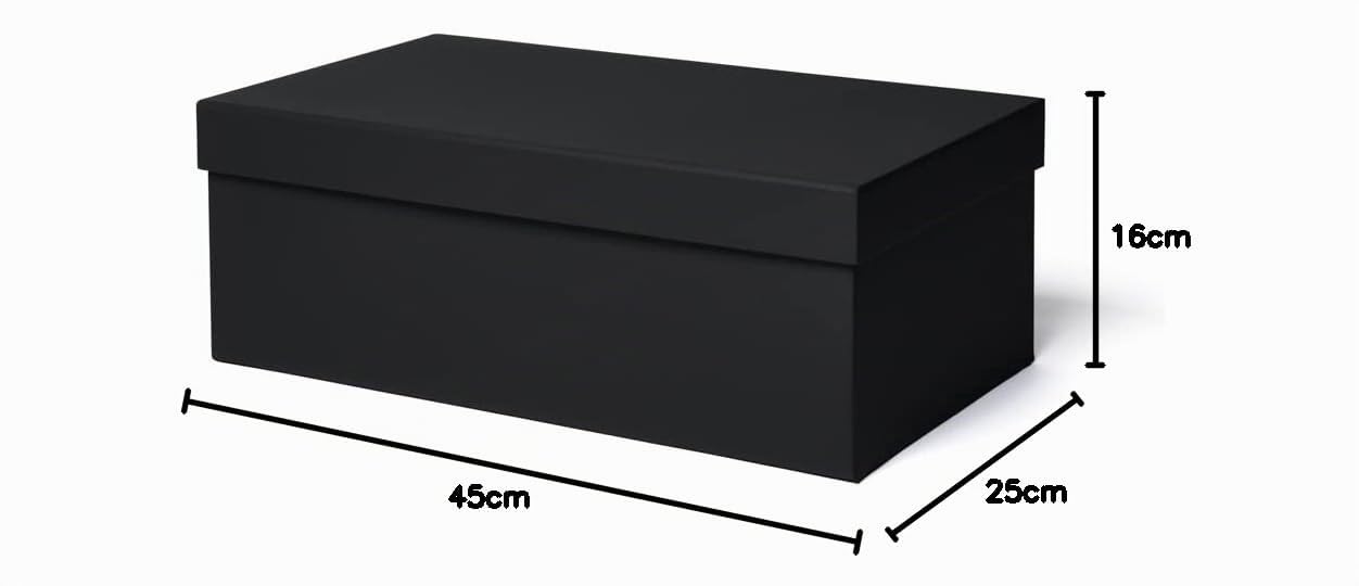 ilo - Cajas Almacenaje Decorativas con Tapa cm 45x25 H.16 - Contenedor para Ropa, Juguetes, Libros, Oficina - Recubrimiento Soft Touch Negro, Agradable al Tacto - Reciclable y Fabricado en Italia
