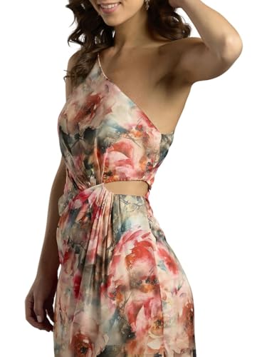 David's Bridal One-Shoulder Charmeuse Sheath Dress with Cutout4