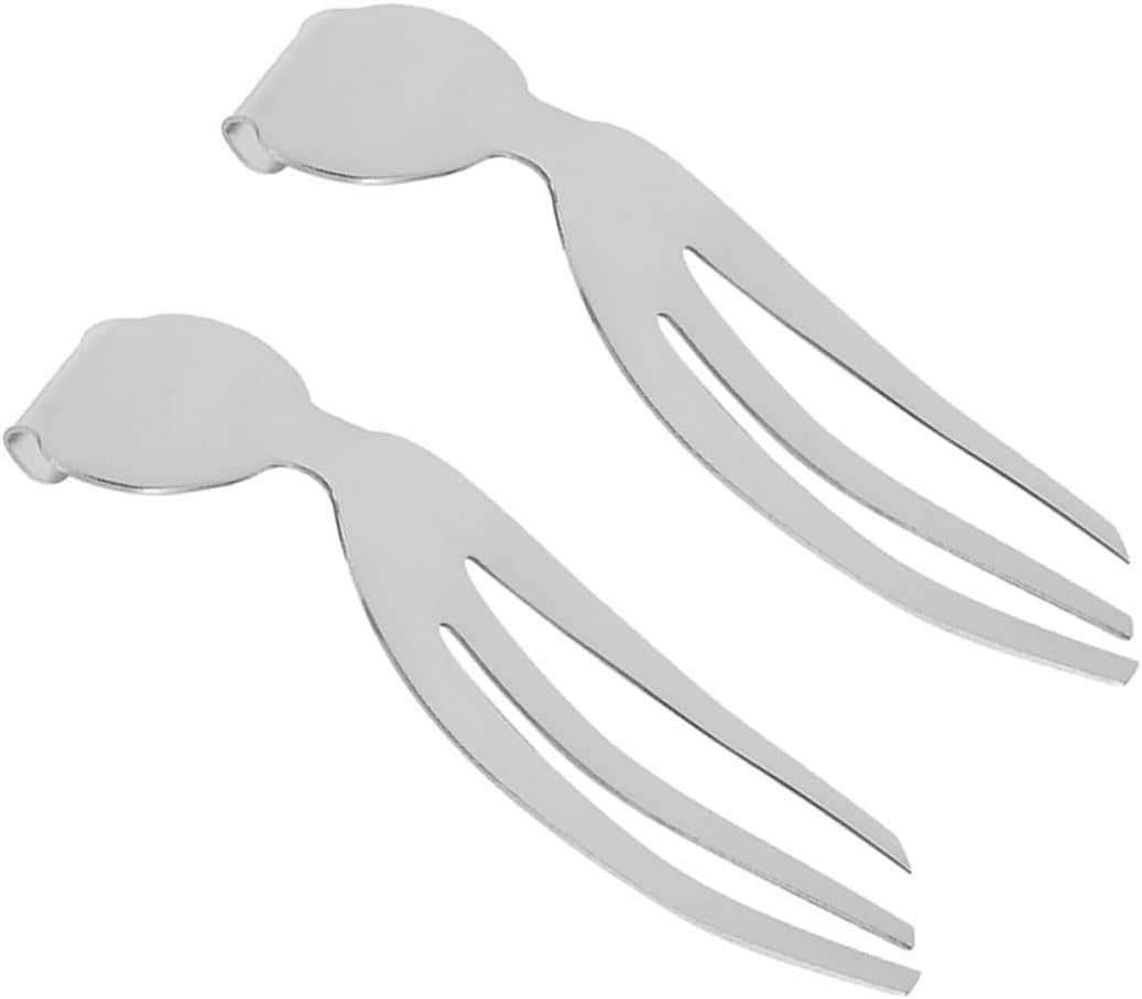 2pcs Stainless Steel Salad Fork Servers, Lightweight Portable
