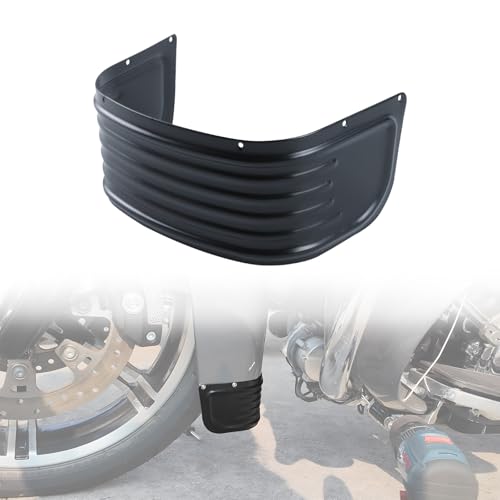 LUXEMOTO Front Fender Trim Ribbed Skirt for Harley, Black Steel Front Fender Trim Decorative Protection for Electra Glide Road Glide King Tri Glide Ultra Classic Limited Low 2014-2024 Accessories