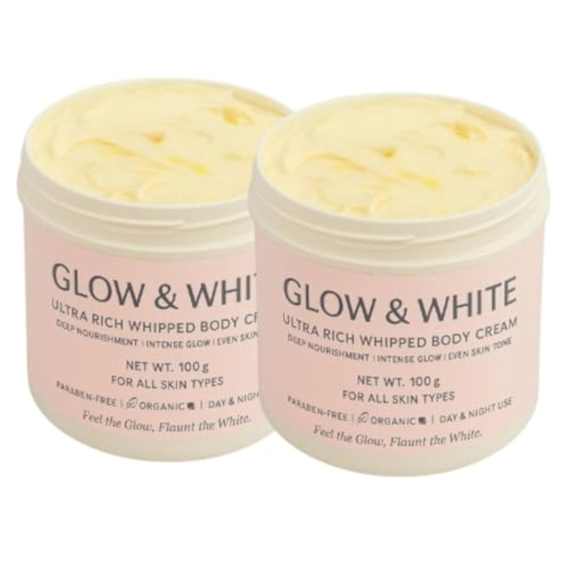 Glow & White Ultra Rich Whipped Body Cream, Organic Formula