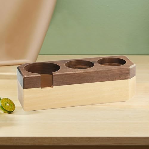 Support en bois pour machine à café avec 3 emplacements de rangement stables