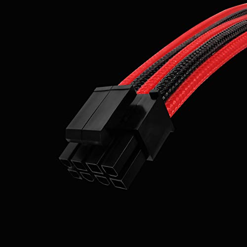 EZDIY-FAB EPS 8 Pin Femmina a CPU 8 Pin (4+4) ATX 4 Pin Maschio Alimentatore Convertitore di Alimentazione 4 Pin Cavo di Prolunga per Scheda Madre 11.8 Pollici (30 cm)-Nero Rossa