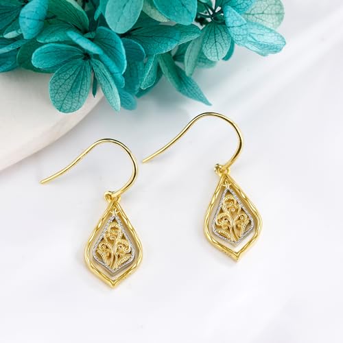 Boucles d'oreilles en filigrane légères anti-allergie bijoux boho argent - 3