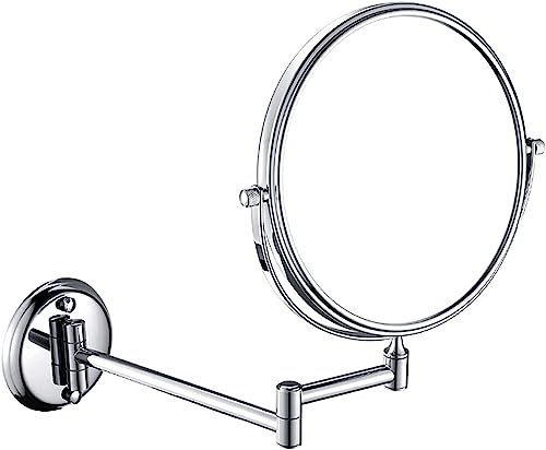 Miroir de maquillage mural double face 8 pouces grossissement 7X chrome - 2