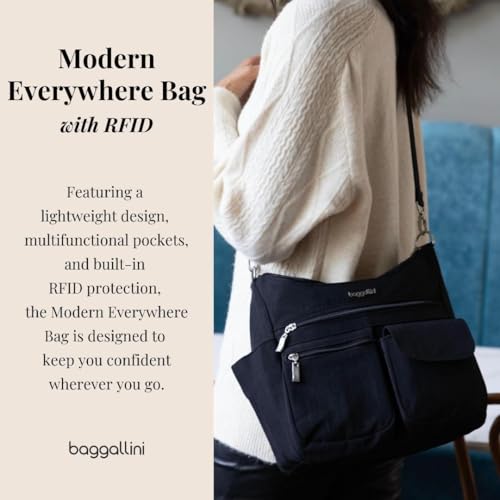 Image of Baggallini Modern Everywhere Crossbody Bag for Women 11x9x4.5 Rfid Hobo Bag