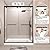 56-60”W x 76" H Upgraded Double Sliding Framed Shower Door, Framed Shower Door with Explosion-Proof Film and Nano Coating, 1/4” (6MM) SGCC Tempered Glass, Matte Black Finish