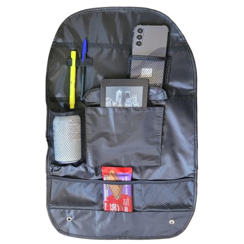 Organizador de Objetos Banco Carro Porta Treco Objetos Suspenso 6 Bolsos Preto