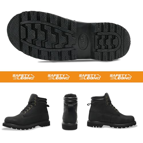 Image of Work Boots for Men Waterproof Soft Toe Non Slip Comfortable Leather Workboots