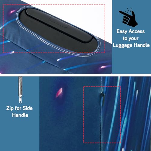 Image of HOKIPO 220gsm Durable and Washable Suitcase Covers for Trolley Suitcase, Medium (21-22inch) - Cosmic Streaks (AR-6344-D18)