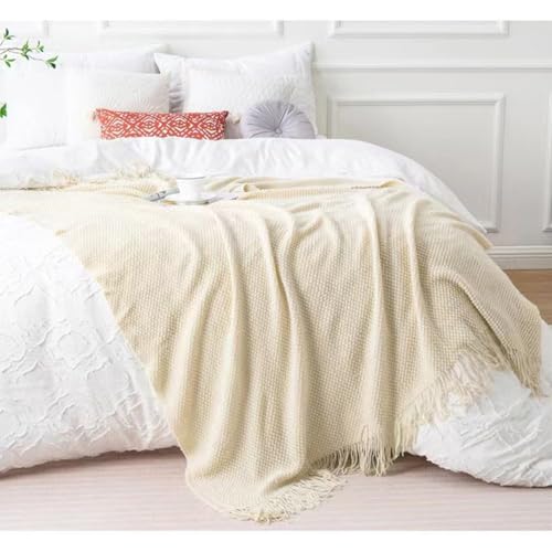 Couverture tricotée pour canapé en maille texturée et style rustique - 4