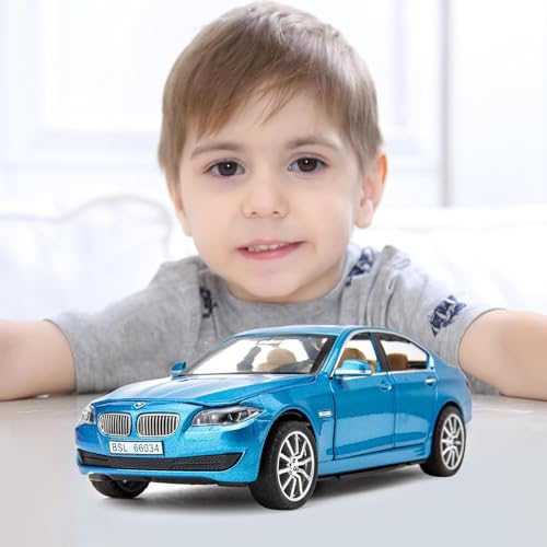 Image of Exclusive Alloy Metal Pull Back Die-Cast Car Diecast Metal Pullback Toy Car with Openable 6 Doors,Light Music Boys Gifts Toys (1:32 B-M-W 535i - Multicolor)