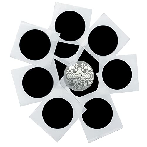 Image of 10 pcs NFC Stickers NFC Tags Black NTAG215, BABIQT Rewritable NFC 215 Tag Round NFC Labels 25mm (1 inch) NFC Chip Compatible with iOS TagMo and All NFC-Enabled Devices