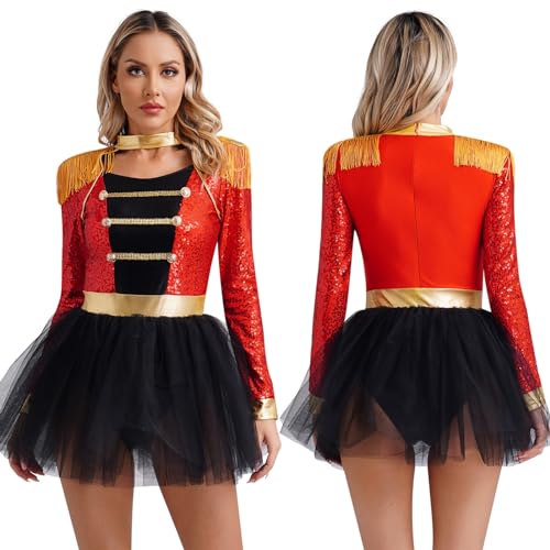 Costume cirque ringmaster femmes à manches longues extensible