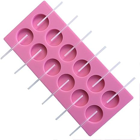 Amazon Co Jp Liebeye シリコンロリポップ金型 12容量のキャンディ金型 スティック付きのソープチョコレート金型 パーティーホームキャンディの製造 ホーム キッチン