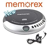 Memorex MD6461 Personal Portable CD Player with 60 Seconds Anti-Skip Protection with Stereo Earbuds, Black/Gray