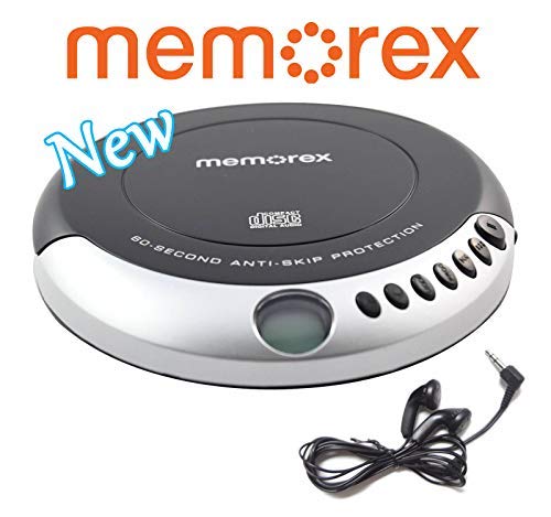 Memorex MD6461 Personal Portable CD Player with 60 Seconds Anti-Skip Protection with Stereo Earbuds, Black/Gray