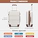 Kono 20 Inch Cabin Bag 52x38x21cm, Small Suitcase with TSA Lock & 4 Spinner Wheels, Airline Approved Hand Luggage, Lightweight ABS+PC Hard Shell Trolley(Cream/Brown)