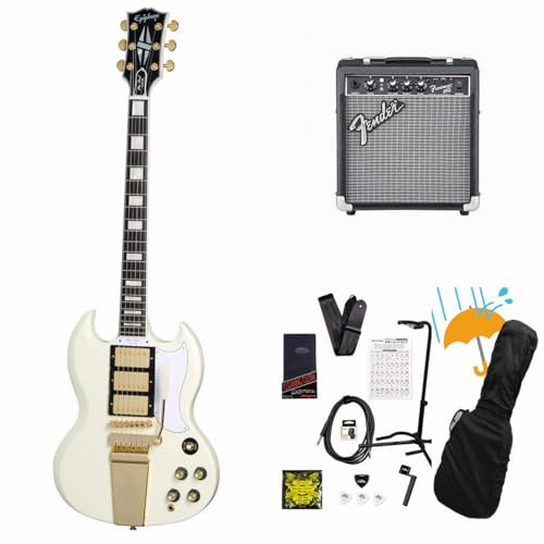Epiphone/Inspired by Gibson Custom 1963 Les Paul SG Custom with Maestro Vibrola Classic White Fender 10Wアンプ付属エレキギター初心者セットR