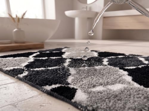 Image of JOT COLLECTION Microfiber Bath Mat for Bathroom | 2000 GSM Luxury Soft & Thick Rug | Anti-Skid, Quick Dry, Highly Absorbent & Durable Floor Mat, Pack of 1